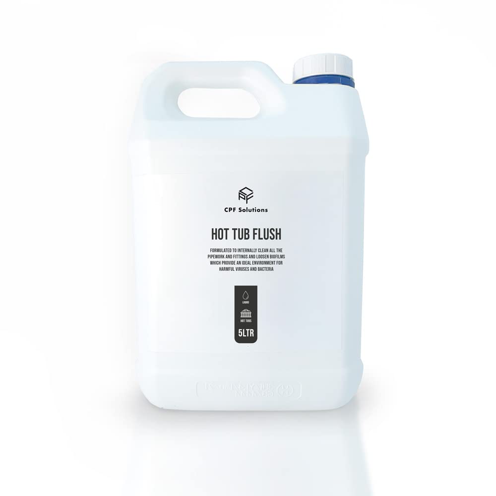 CPF Solutions Hot Tub Flush 5ltr, System Hot Tub Flush Cleaner - breaks down and removes biofilm build up, dirt, oils, unpleasant smells from your internal spa & hot tub pipes