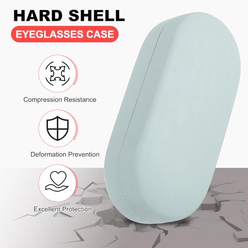 Image of PATIKIL Hard Shell Eyeglasses Case, PU Leather Large Glasses Case Litchi Grain Protective Sunglasses Organizer for Women Men