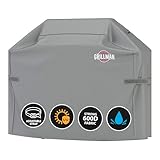 Grillman Premium Grill Cover for Outdoor Grill, BBQ Grill Cover, Rip-Proof, Waterproof, Top Heavy-Duty Large Grill Covers for Outside, Barbecue Cover & Gas Grill Covers (52' L x 26' W x 43' H, Gray)