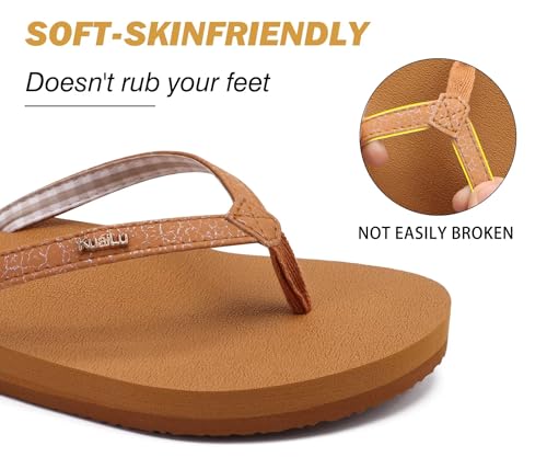 Image of KuaiLu Flip Flops for Women with Arch Support Summer Beach Thong Sandals