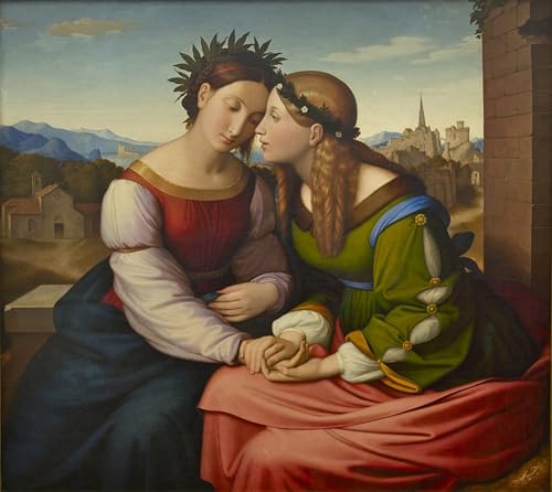 Impresiones de arte exclusivas Sulamith e Maria Overbeck réplica de pintura mural 60x90cm
