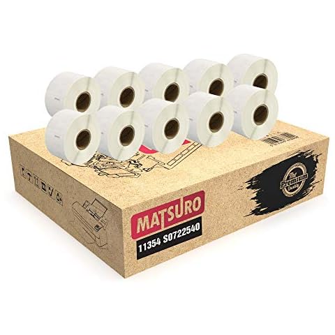 Matsuro Original | Compatible Label Rolls Replacement for DYMO 11354 S0722540 (57 mm x 32 mm | 1000 Labels per Roll | 10 Pack) Cover