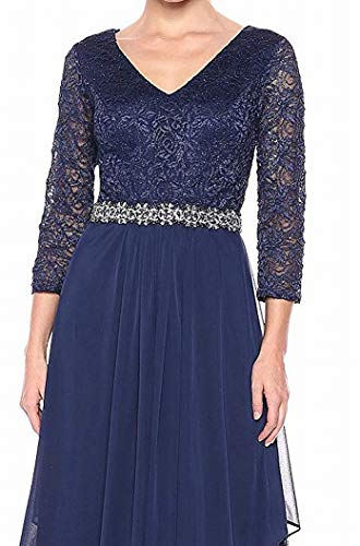 Image of Alex Evenings Womens Long Lace Top Empire Waist Dress