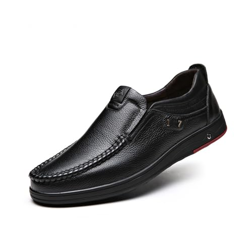 ADMLZQQ Men's Dress Shoes Comfortable Slip on Casual Flat Plain Shoes Classic Modern Formal Oxfords Shoes