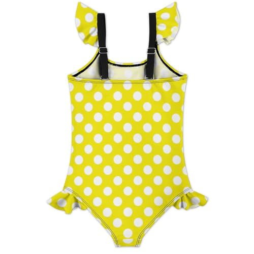 Image of Girls One Piece Swimsuit Polka Dots Ruffles Swimwear Bathing Suits 3-12 Years