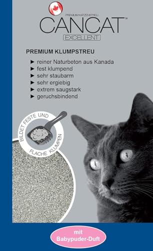 2x15 kg CANCAT Excellent kanadische Premium Katzenstreu Klumpstreu Babypuderduft