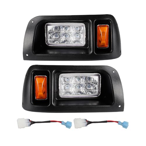 Panglong Club Car DS LED Headlight Kit with Adapter Wire DS LED Headlight Suitable for 1993-Up 12 Volt Club Car DS Replace OEM# 101988002 101988001