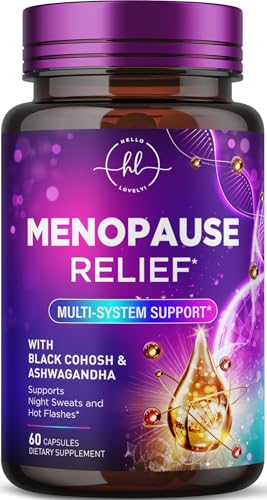 Image of Menopause Supplements for Women - Complete Hot Flash Night Sweats & Menopause Relief Pills, Probiotics with Dong Quai & Black Cohosh for Vaginal, Digestive Support - 60 Capsules