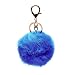 18 K Gold Plated Keychain with Plush Cute Genuine Rabbit Fur Key Chain for Car Key Ring or Bags 0025 (color 01)