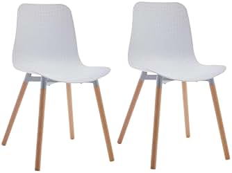 SHIITO | Modelo Ragnar - Pack de 2 Sillas de Comedor de Estilo Nórdico | Diferente y Elegante | 47 x 42 x 84 cm - Color Blanco | con Patas de Haya