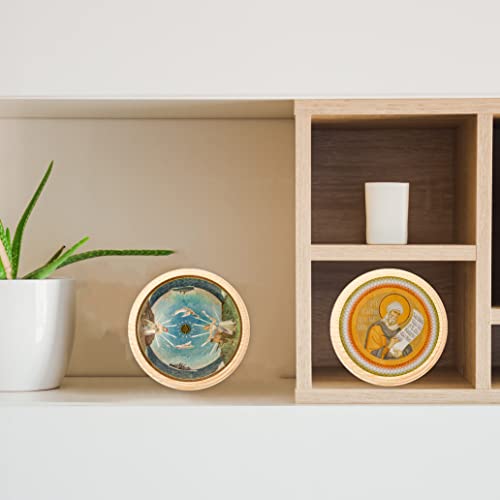 Dorhui 2Pcs Round Wooden Plaque, Unfinished Natural Pine Wood Circle Craft Plaques Wood Base For Craft Projects And Diy Home Decoration (4 Inch) #TOP4