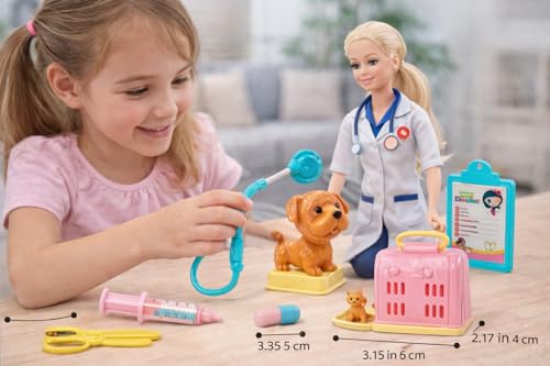 Image of Lyla Alia Doctor Doll with Pet Clinic Set - Vet Role Play Kit with Doll, Animals & Medical Accessories | Toy for Girls Age 3+ (40 cm)