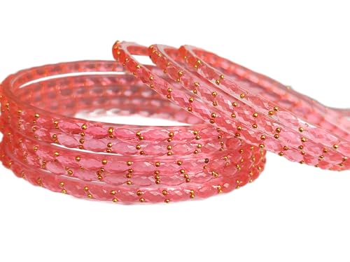 Image of JPS Plain and Glossy Finished Raindrop Glass Bangles Set for Women & Girls | Traditional Ethnic Chudi for Wedding, Party & Regular- Set of 12 Pcs of One Colour | Wedding Special