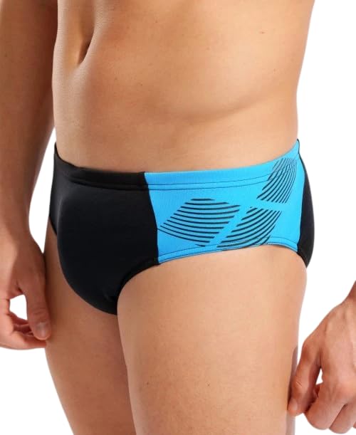 ARENA Costume Uomo Slip Nuoto Piscina Brief Swim Nero Azzurro Taglia 50 Italia