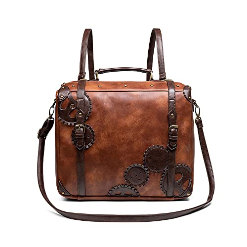 Sac d'ordinateur portable gaufré steampunk femme grand sac de voyage et sac de travail scolaire