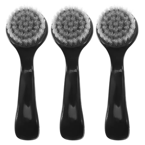 SILENRADAWN Cepillo Facial Grande de Cuerno Negro, 3 Piezas, Cepillo Manual para Limpieza y Exfoliación Profunda Piel, Herramienta de Cuidado Facial para Mujeres, Suave y Ergonómico, Uso