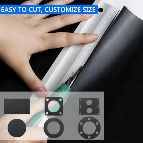 Image of WochiTV Solid Rubber Sheets, 12 inch Wide x 1 /32 inch Thick x 12 inch Long Neoprene Rubber Strips Rolls Perfect for DIY Gasket Material, Sealing, Liner, Shield, Padding, Mat