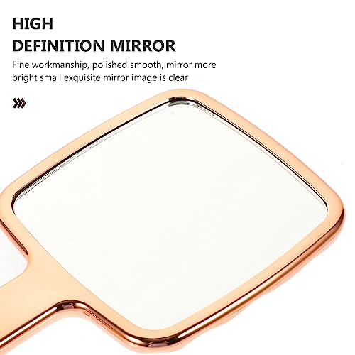 Fomiyes Locker Mirror Heart Mirror Hand Mirror Glass Handheld Mirror With Handle For Makeup Portable Travel Mirror Gift For Men And Women Rose Gold Square Hand Held Mirror Heart Mirror #TOP5