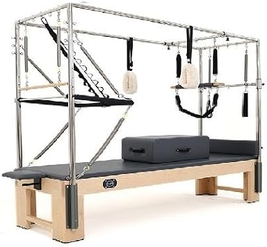 Foldable pilates reformer for Home Workouts Gym, reformer pilates machine with Jump Board, Additional 5 High Strength Alloy Springs and square box,Gray