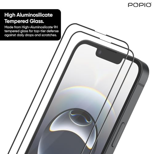 Image of POPIO Xtreme Series Pack of 2 Military-Grade Gorilla Tempered Glass for iPhone 13 /13 Pro / 14 /16e / 17e | 9H Hardness, Edge-to-Edge Coverage, Anti-Scratch