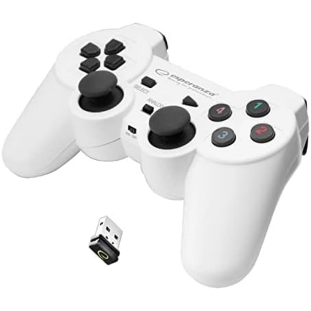 Esperanza EGG108W Wireless Gamepad 2,4 GHz PS3/PC, USB Gladiator, czarny/biały