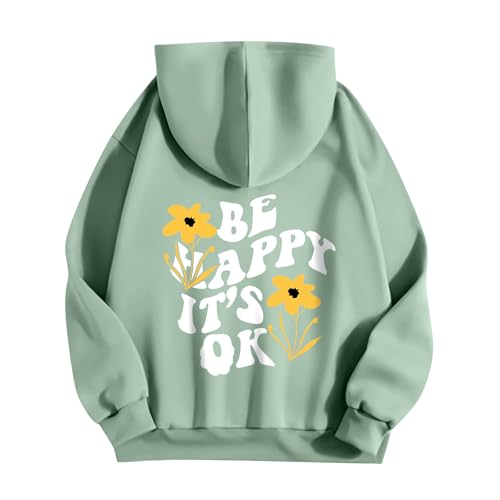 FeiBeauty Sweatshirts Für Damen Oversize Pullover Backprint Langarm Mit Kapuze Frauen Übergangs Hoodie Warm Kapuzenpullover Hoody