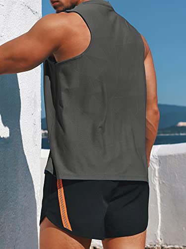 Irovami Camiseta masculina atlética sem mangas camisetas elásticas de secagem rápida para corrida, t