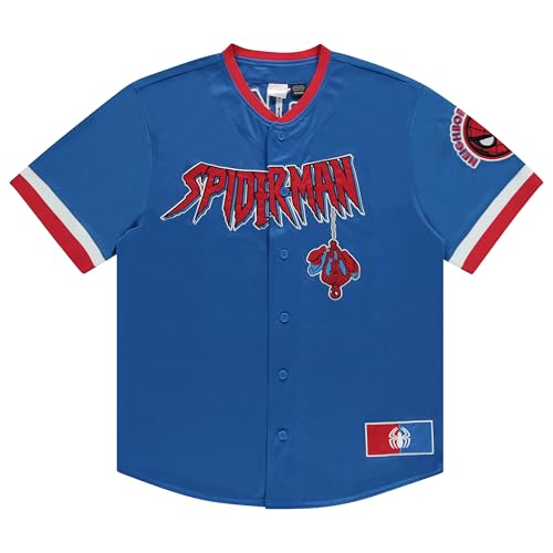 Marvel Spiderman Men's Baseball Jersey - Mens Classic Comics Spiderman Baseball Jersey Avengers Fashion Shirt