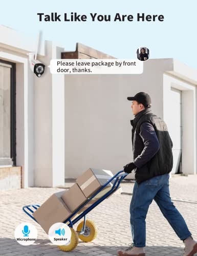 [2K&2 Way Audio&Dual Wifi] Tonton Security Camera System Wireless,10Ch Nvr With 1Tb Hdd And 6Pcs 3Mp Outdoor Bullet Cameras With Pir Sensor,Floodlight,Plug And Play,Amazon Alexa Supported #TOP5