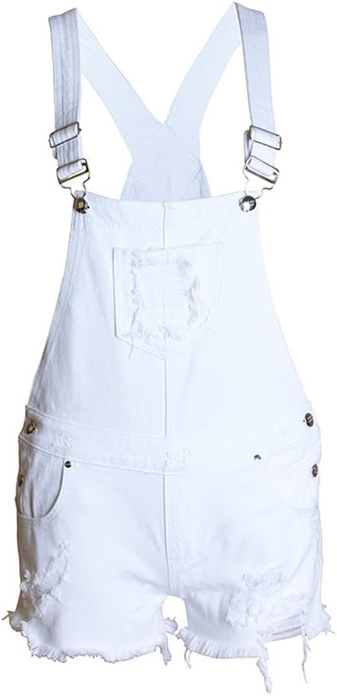 Girl's Denim Bib Pants Summer Sleeveless Rompers Big Kids White Overalls 11-16 Years