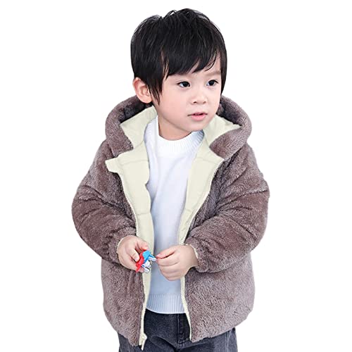 Boys Girls 𝗧𝗲ddy Fleece Jacket 𝗦𝗵erpa Lined Thicken Windproof Zipper Outerwear for Toddler Warm Puffy Coat2