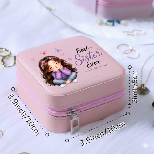 Image of P Arts Precious Art Gifts Best Sister Jewellery Organiser Box With Wooden Earring Pair,Greeting Card,Best Rakhi Gift For Sister,Rakshabandhan Combo Pack Set (Best Sister Ever)