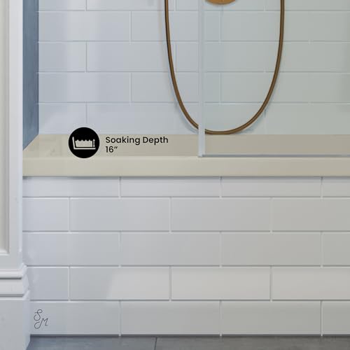 Image of Swiss Madison Voltaire 48 inch x 32 inch Left-Hand Drain Alcove Bathtub in Bisque