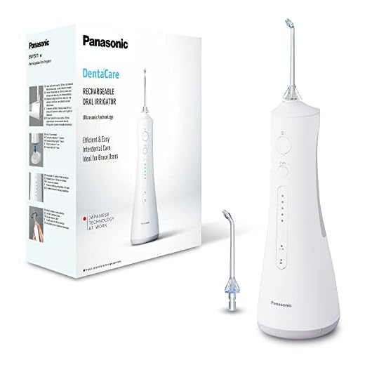 Panasonic EW1511W503 Irrigador Bucal Eléctrico Portátil (Tecnología Ultrasónica, 5 Niveles de Potencia, Recargable, Inalámbrico, Óptimo Para Aparatos Dentales, 1500 Impulsos/min, Ligero)- Color Blanco