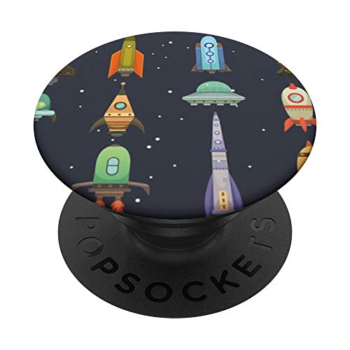 Vintage Arcade Game Spaceship Rocket Space Astronaut PopSockets PopGrip Intercambiabile