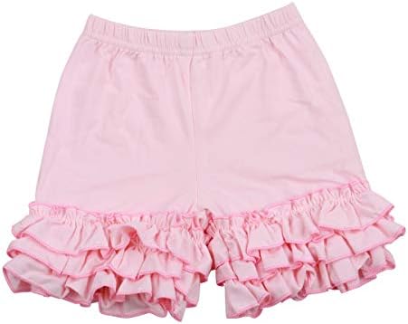 Slowera Baby Toddler Girls Cotton Icing Ruffles Shorts Pants (Pink, XXS: 6-12 Months)