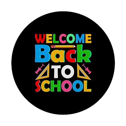 Welcome Back to School Student Teacher Boys Girls PopSockets Swappable PopGrip, Black - Image 3