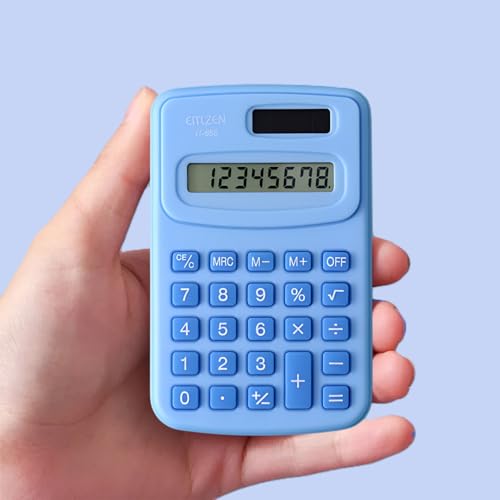Image of SYGA Mini 8-Digit Electronic Calculator - Cute & Simple Scientific Calculator for Students & Office, Small & Portable Design (Blue)