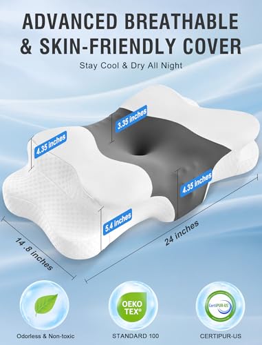 DISSA Cervical Neck Pillow for Side Sleepers