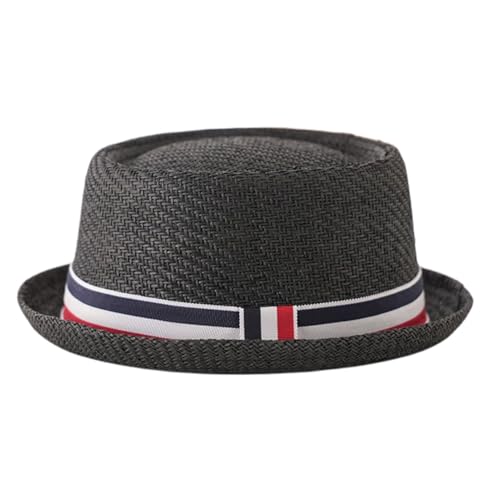 Generico Cappello Pork Pie di Paglia per Uomo Donna Cappello