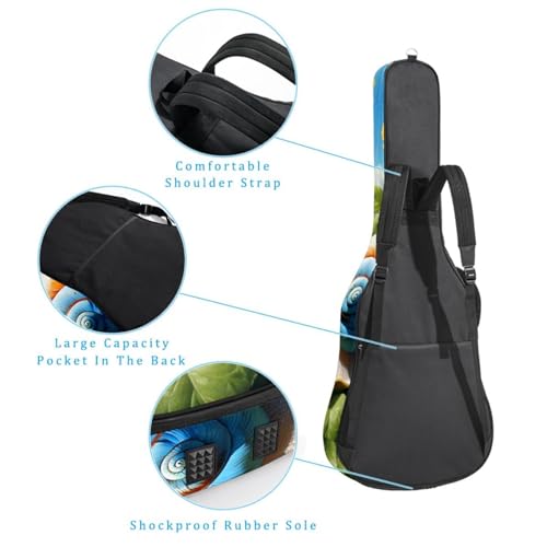Housse de guitare étanche 101,6 cm avec couche éponge motif multicolore