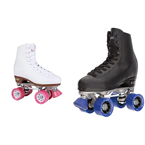 Chicago Women's And Girl's Classic Roller Skates - Premium White Quad Rink Skates & Skates Men's Classic Roller Skates - Premium Black Quad Rink Skates, Size 10 (Crs40510) #TOP27