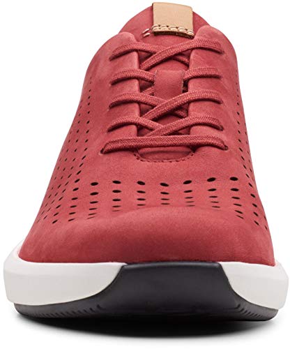 Clarks Un Rio Tie Sneaker, Red Nubuck, 7.5 W4