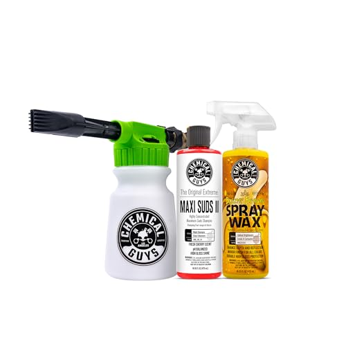 Chemical Guys TORQ Foam Blaster Wash & Wax Kit with Maxi Suds II Car Wash Soap and Blazin' Banana Sprayable Car Wax (3 Items, 32 Fl oz) - image 1