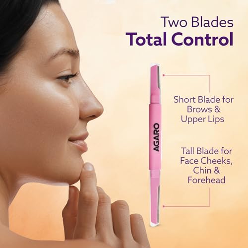 Image of AGARO Imperial Face & Eyebrow Razor for Women (Pack of 3) | Dual Blade Head with German Blades | Easy Facial Hair Shaping & Shaving | Reusable up to 5 Times | Rust-Free Durable Blades