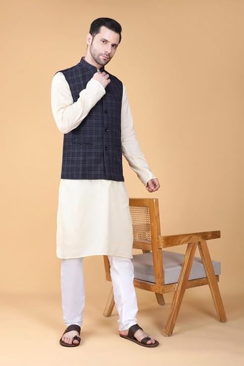 Image of DEIFIC Men's Export-Quality Indian Traditional Nehru Jacket /Waistcoat