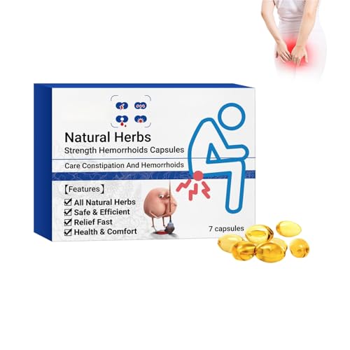 Natural Herbal Strength Hemorrhoid Capsules Internal & External Hemorrhoid Relief Capsules for Hemorrhoid Pain or Discomfort Effective Care Reduce Inflammation for Care and Recovery