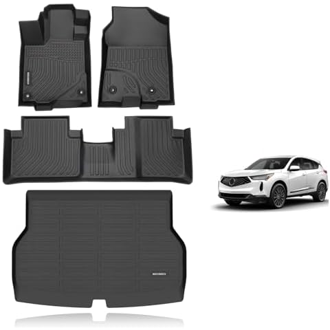 KELCSEECS® Floor Mats & Cargo Liner Custom for Acura RDX 2013 2014 2015,All Weather Protection TPE Floor Liners Front& Rear Row Full Set RDX Accessories Black Cover