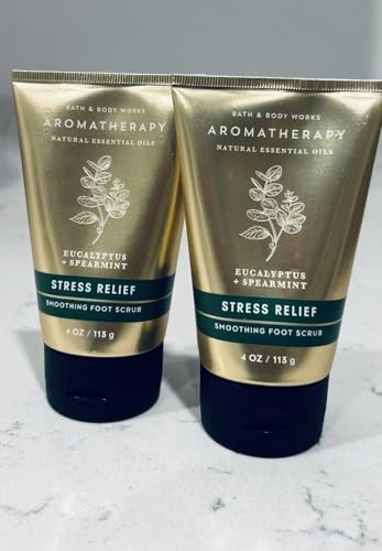 2 Aromatherapy EUCALYPTUS & SPEARMINT Stress Relief Foot Scrub bath body