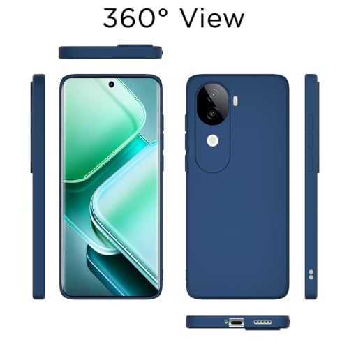 Image of Outlouders Back Cover for Vivo V40e / iQOO Z9s 5G | Camera Protection | Durable Soft Matte Silicone Bumper Case (Blue)